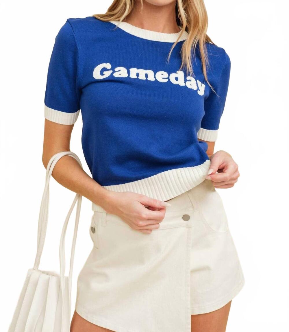 NEW CLOUD TEN women's gameday sweater in royal blue